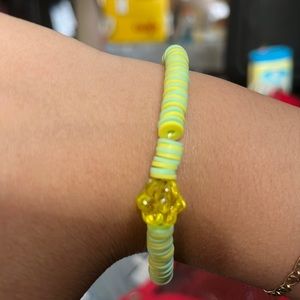 Green and blue bracelet clay beads